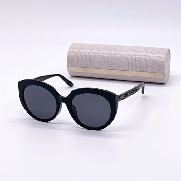 ? NEW JIMMY CHOO BLACK ACETATE SUNGLASSES W/ BOX main image 7
